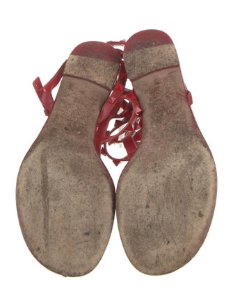 Valentino Rockstud Accents Leather Gladiator Sandals