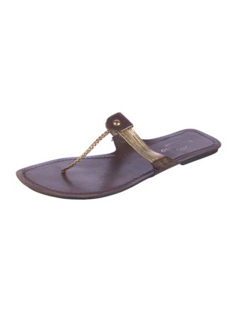 Valentino Leather T-Strap Sandals