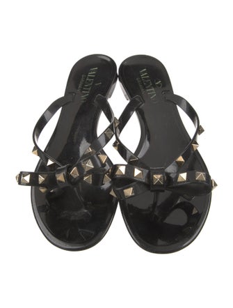 Valentino Rockstud Accents Rubber Slides