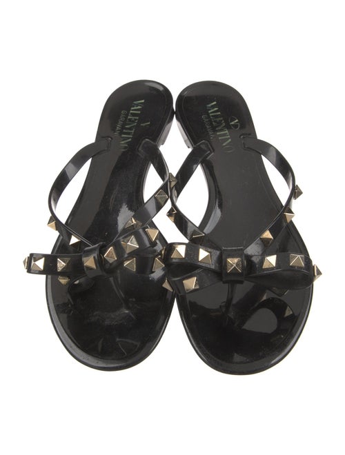 Valentino Rockstud Accents Rubber Slides