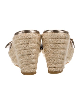 Valentino Leather Bow Accents Espadrilles