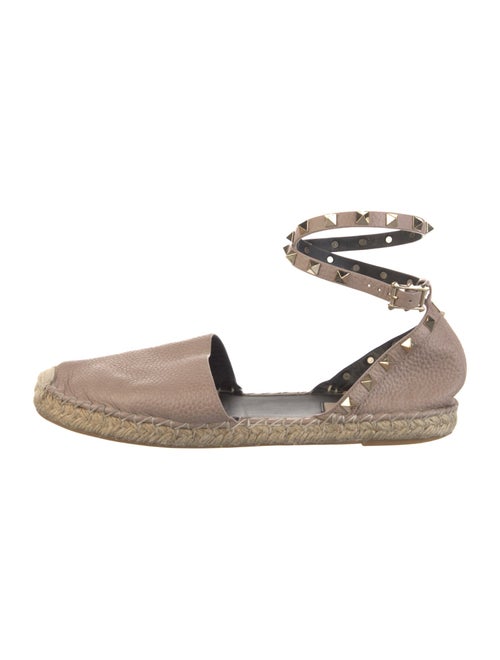 Valentino Rockstud Accents Leather Espadrilles