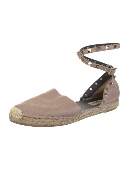 Valentino Rockstud Accents Leather Espadrilles