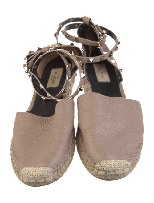 Valentino Rockstud Accents Leather Espadrilles