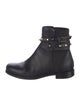 Valentino Rockstud Accents Leather Moto Boots
