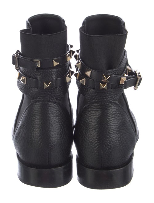 Valentino Rockstud Accents Leather Moto Boots