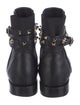 Valentino Rockstud Accents Leather Moto Boots