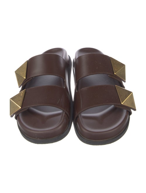 Valentino Rockstud Accents Leather Slides