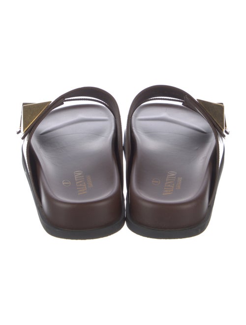 Valentino Rockstud Accents Leather Slides