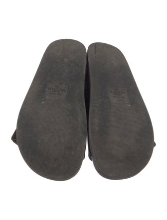 Valentino Rockstud Accents Leather Slides