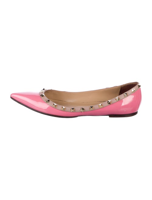 Valentino Rockstud Accents Patent Leather Ballet Flats