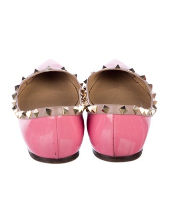 Valentino Rockstud Accents Patent Leather Ballet Flats