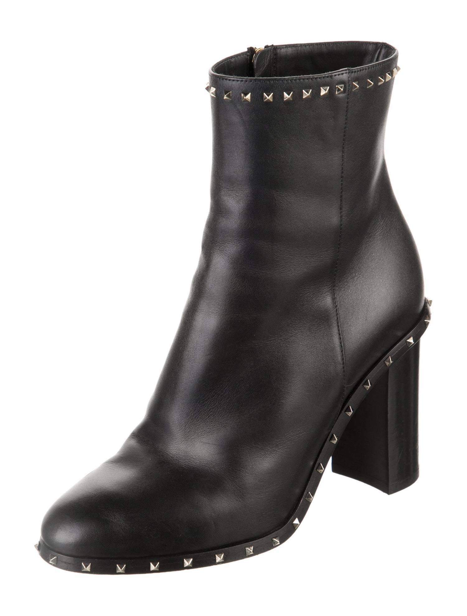Valentino Rockstud Accents Leather Boots