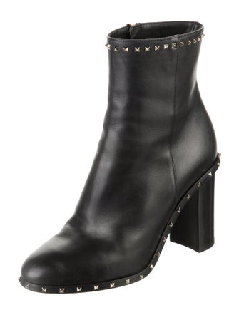 Valentino Rockstud Accents Leather Boots