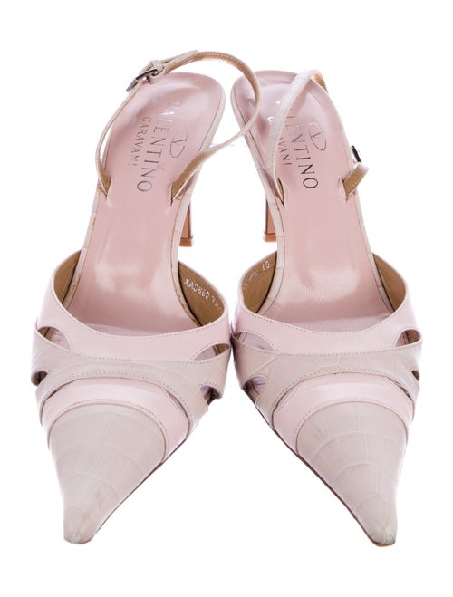 Valentino Rockstud Accents Leather Slingback Pumps