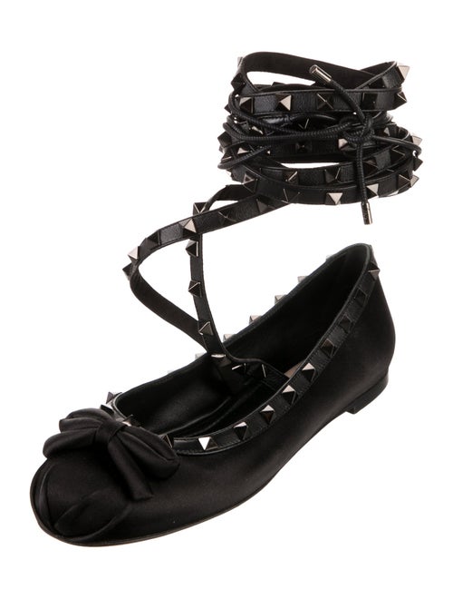 Valentino Rockstud Accents Satin Flats