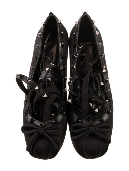 Valentino Rockstud Accents Satin Flats