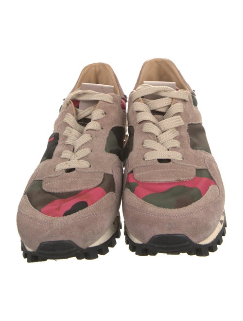 Valentino Rockstud Accents Suede Sneakers