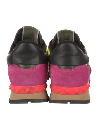 Valentino Rockstud Accents Suede Sneakers