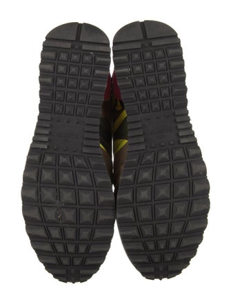 Valentino Rockstud Accents Suede Sneakers
