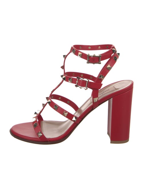 Valentino Rockstud Accents Leather Gladiator Sandals