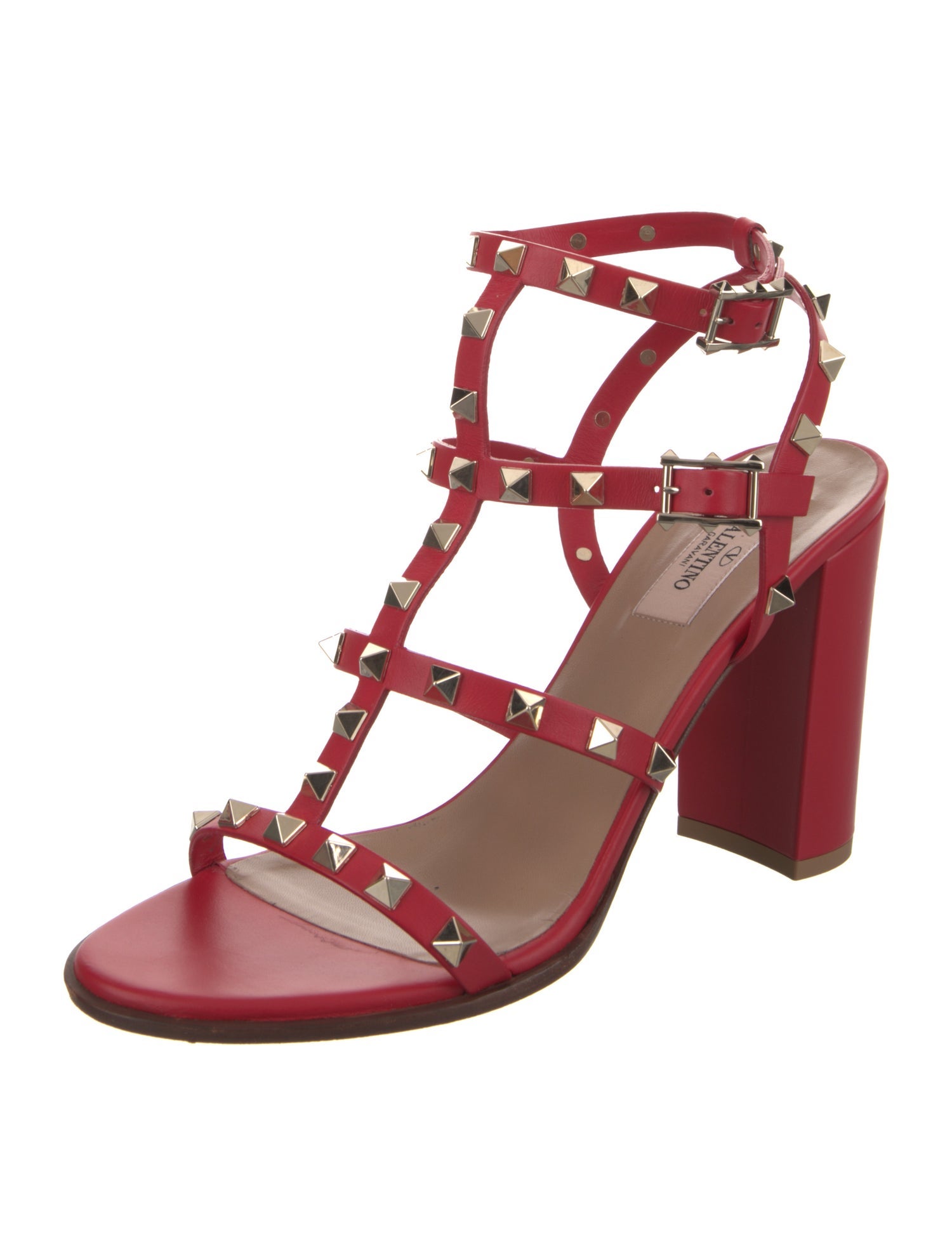 Valentino Rockstud Accents Leather Gladiator Sandals