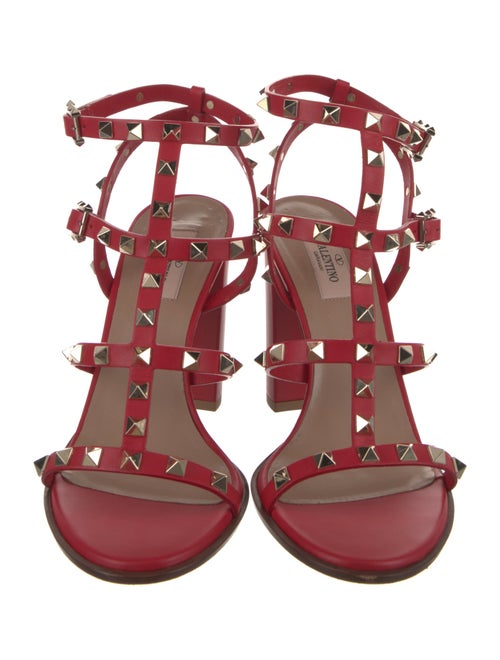 Valentino Rockstud Accents Leather Gladiator Sandals