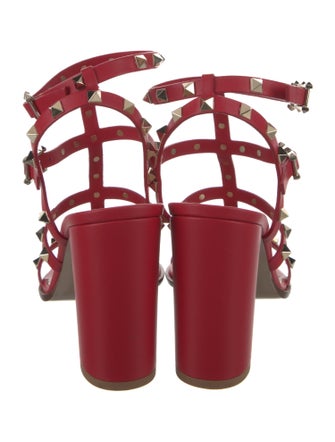 Valentino Rockstud Accents Leather Gladiator Sandals