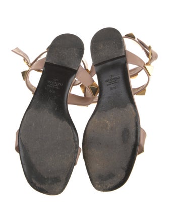 Valentino Leather Studded Accents Sandals