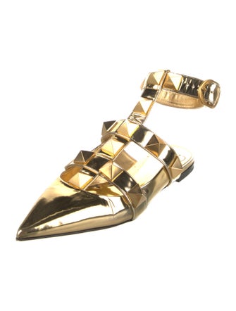 Valentino Rockstud Accents Patent Leather Gladiator Sandals