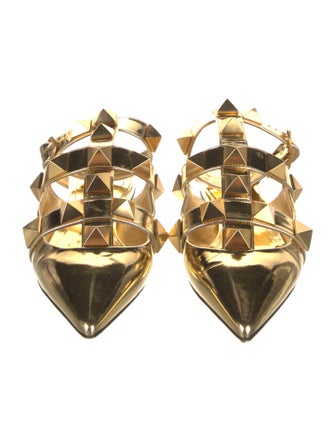 Valentino Rockstud Accents Patent Leather Gladiator Sandals