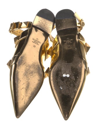 Valentino Rockstud Accents Patent Leather Gladiator Sandals