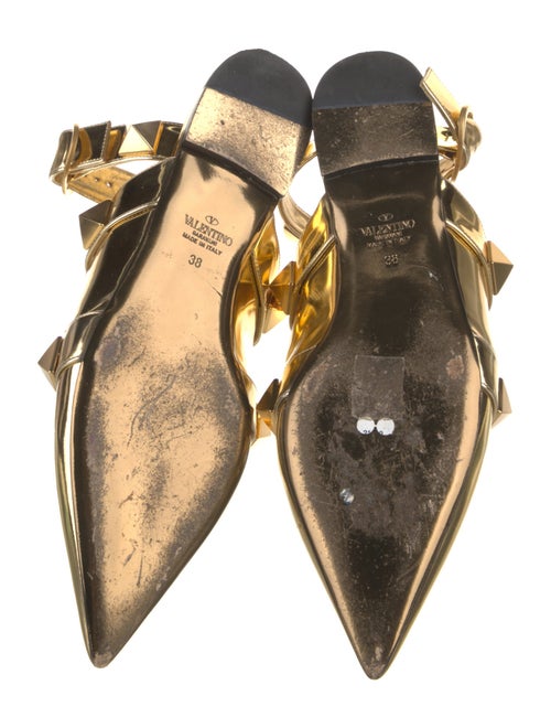 Valentino Rockstud Accents Patent Leather Gladiator Sandals