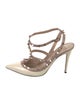 Valentino Rockstud Accents Patent Leather T-Strap Pumps
