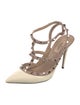 Valentino Rockstud Accents Patent Leather T-Strap Pumps