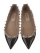 Valentino Patent Leather Studded Accents Ballet Flats