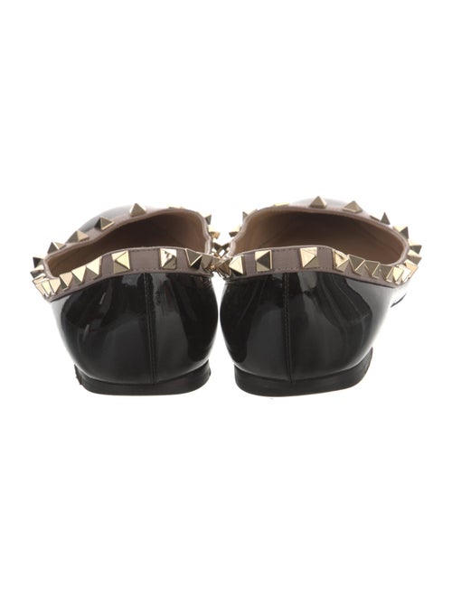 Valentino Patent Leather Studded Accents Ballet Flats