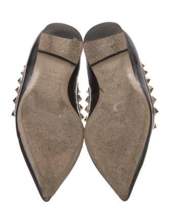 Valentino Patent Leather Studded Accents Ballet Flats
