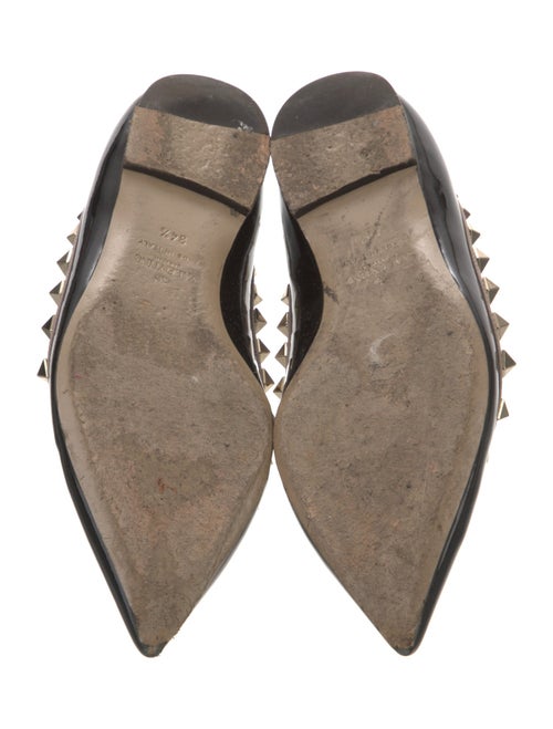 Valentino Patent Leather Studded Accents Ballet Flats