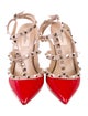 Valentino Rockstud Accents Patent Leather T-Strap Pumps