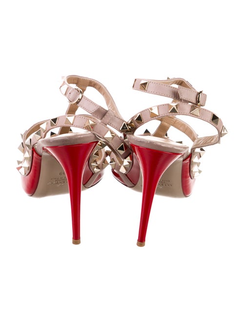Valentino Rockstud Accents Patent Leather T-Strap Pumps