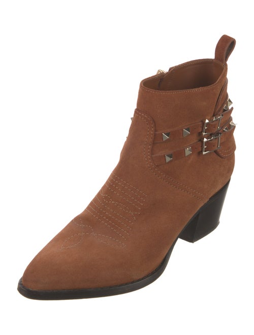 Valentino Rockstud Accents Suede Boots