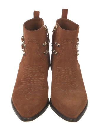 Valentino Rockstud Accents Suede Boots