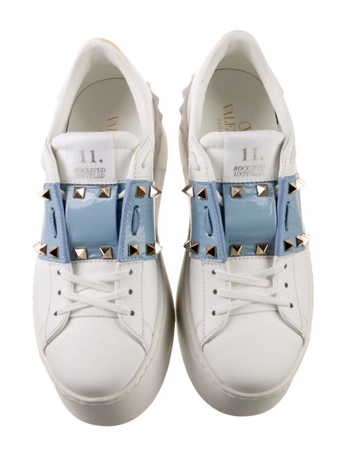 Valentino Rockstud Accents Leather Sneakers