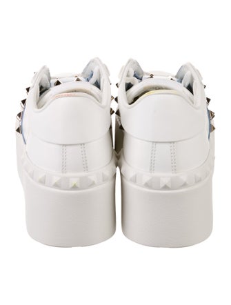 Valentino Rockstud Accents Leather Sneakers