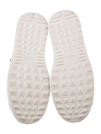 Valentino Rockstud Accents Leather Sneakers