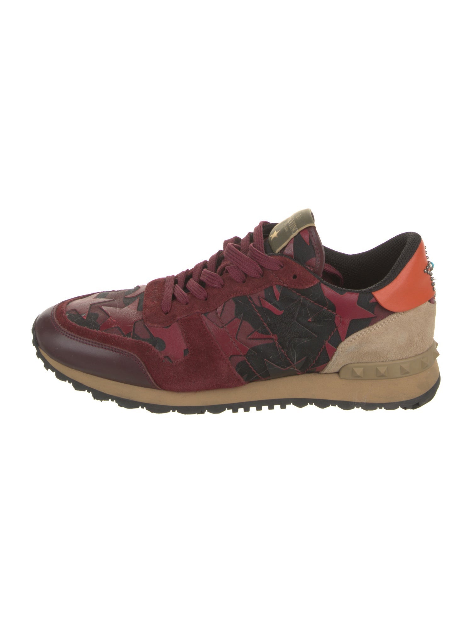 Valentino Rockstud Accents Suede Sneakers