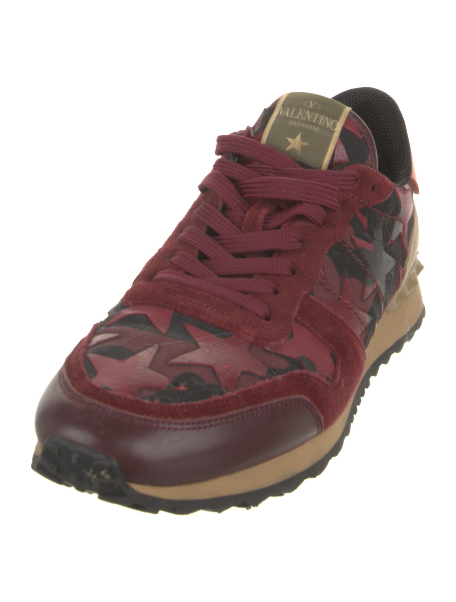 Valentino Rockstud Accents Suede Sneakers