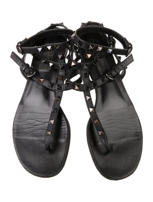 Valentino Rockstud Accents Leather Gladiator Sandals