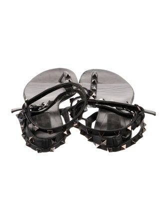 Valentino Rockstud Accents Leather Gladiator Sandals